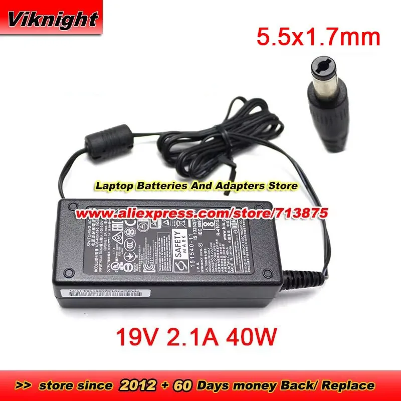 ADS-40SI-19-3 19040E AC Adapter 40W 19V 2.1A For LED Monitor With 5.5X1.7mm Tip Power supply