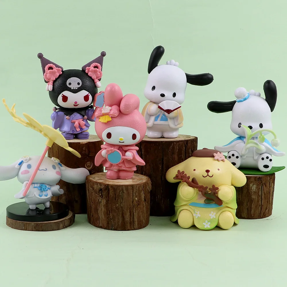 

Miniso Sanrio New Rhyme Flower Clothing Series Kawaii Kuromi Pochacco Cinnamoroll Melody Blind Box Kids Christmas Gifts