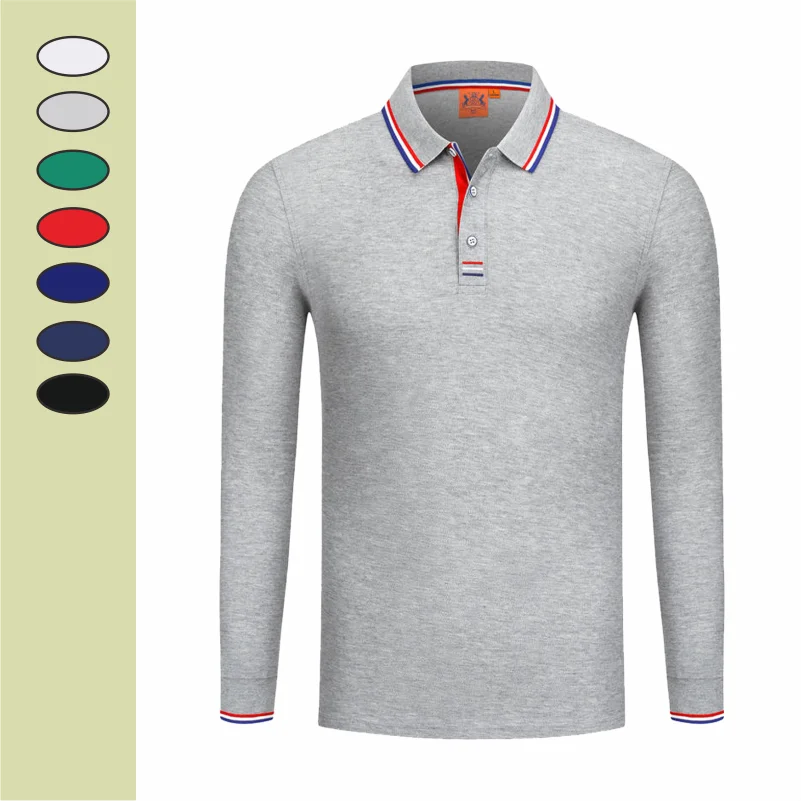 

Breathable Cotton Long Sleeve Polo Shirts Personal Company Group Design Casual Men And Women Wholesale Tops Work Lapel Clothes