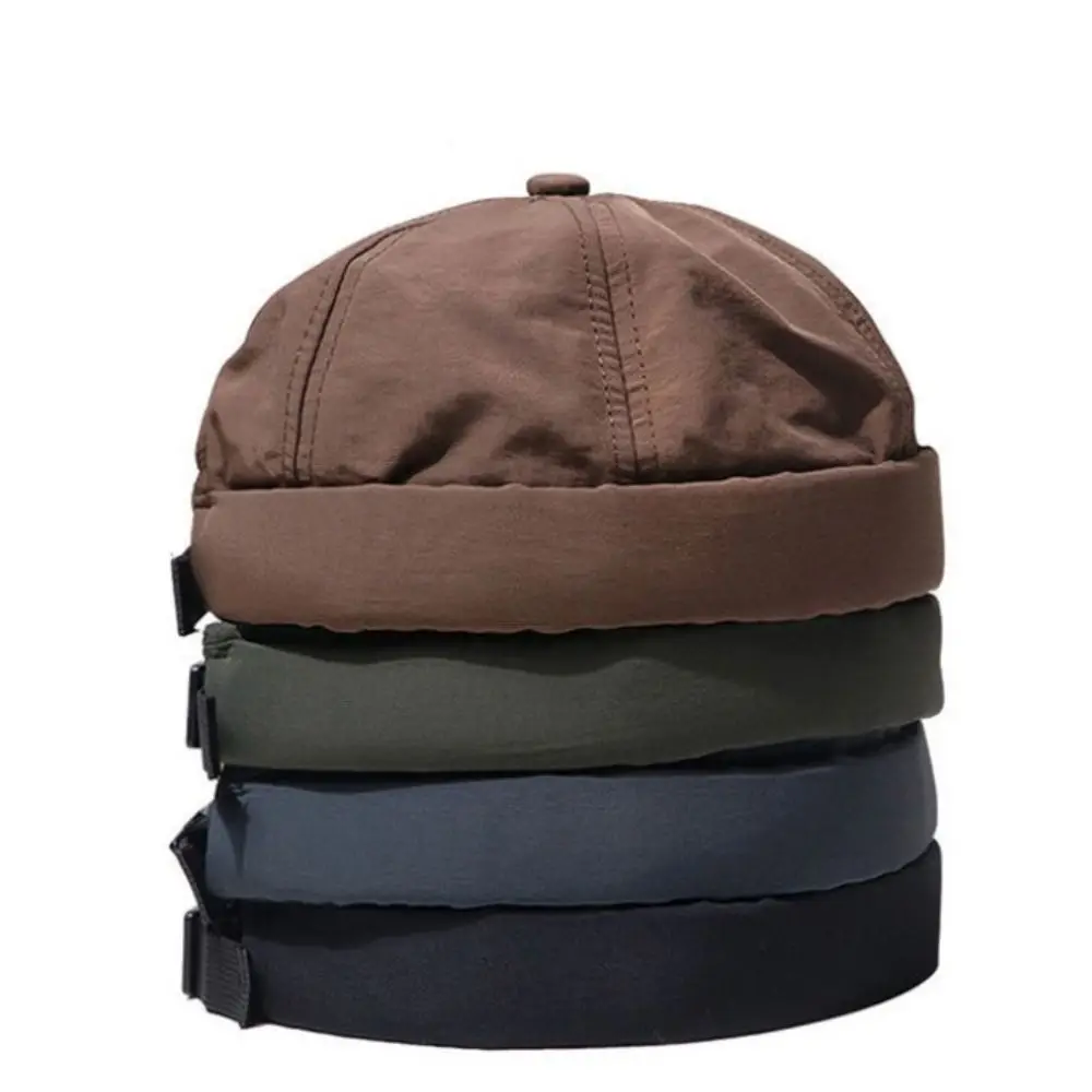 Skullcap Brimless Hat Fashion Quick Dry Solid Color Beanie Cap Lightweight Breathable Retro Hat Men