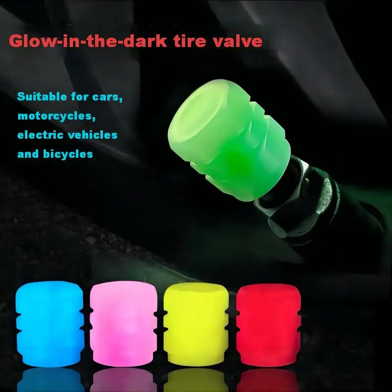 5/10-pack luminous valve caps, suitable for electric cars, motorcycles, bicycles, trucks, tires, luminous valve core covers