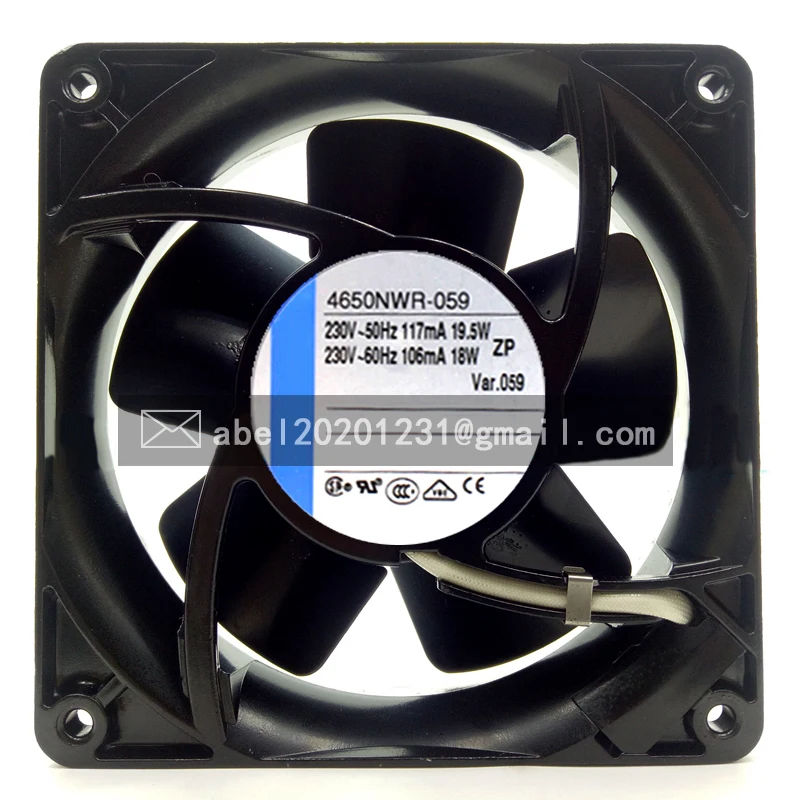 BRAND NEW 4650NWR-059 230VAC 117mA/106mA 19.5W/18W ORIGINAL COOLING FAN COOLER 12038 12CM 120*120*38MM