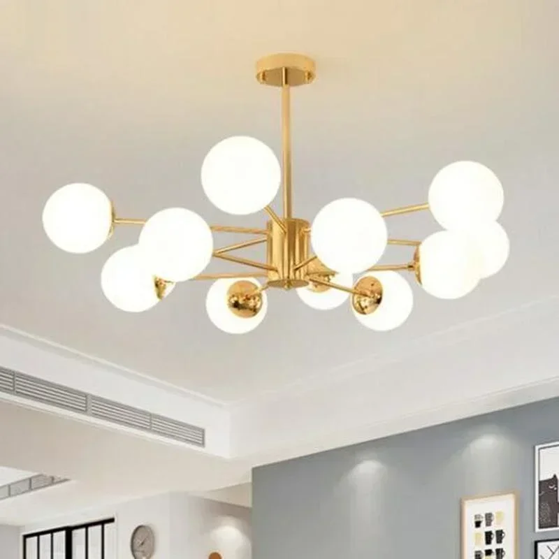 

Modern Lustre Chandeliers Living Room Bedroom Ceiling E27 LED Adjustable Ball Glass Hanging Lamp Dining Home Lighting Fixtures