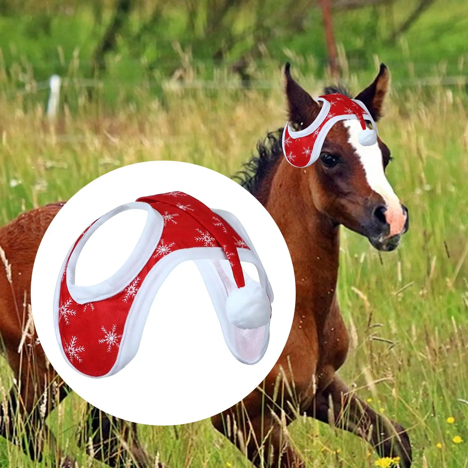 Horse Christmas Hat Christmas Cap Accessories Thick Warmer Costume Horse Santa