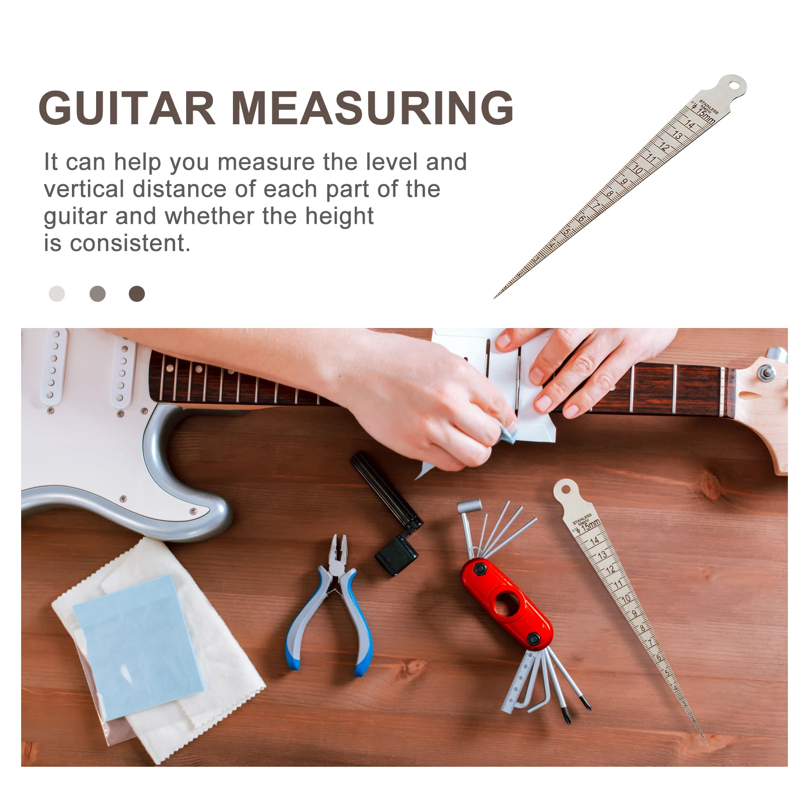 

Guitar Measuring Ruler Workshop Tool Gaps Luthier Repair Kit Major Accessory Steel Tools