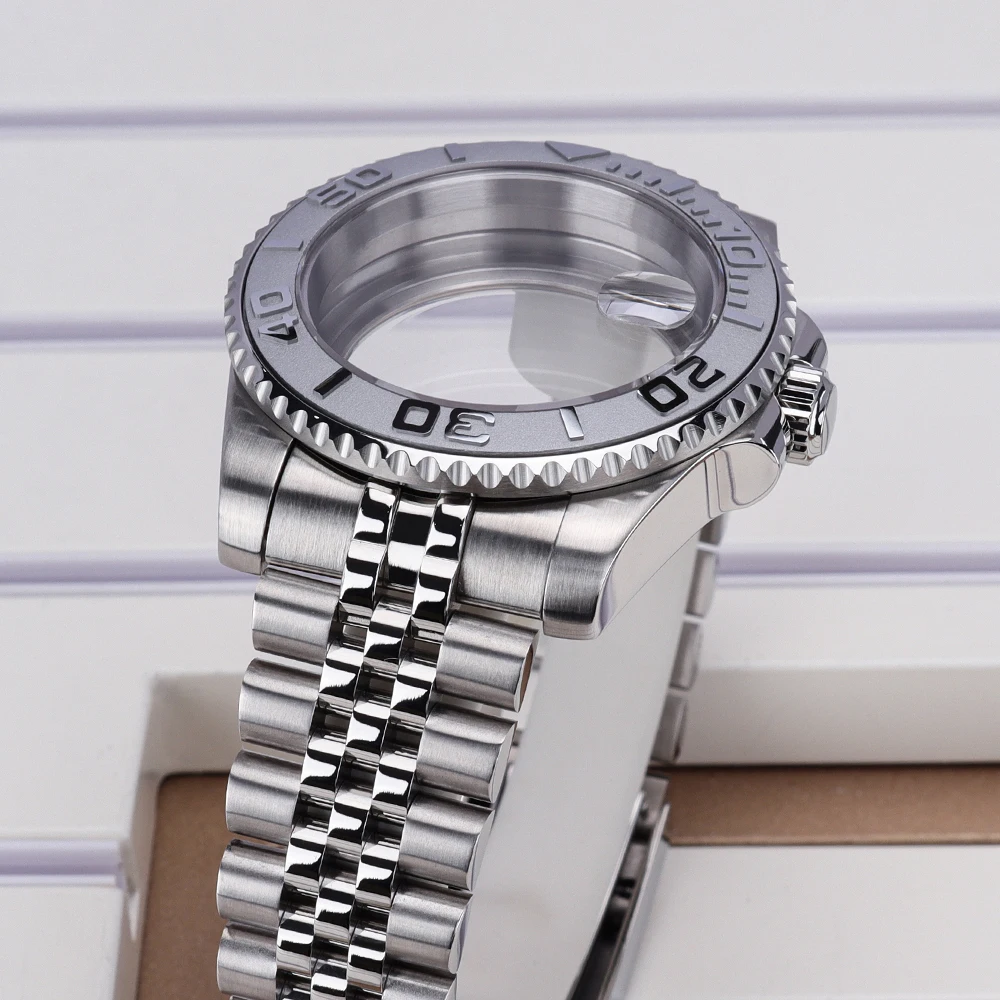 40mm NH35 Uhrengehäuse Saphir für GMT SUB Yacht NH34 NH35 NH36 4R 7S Miyota8215 DG 2813 ETA2824 Jubilee-Armband 8215 Gehäuse MOD – Detail 10