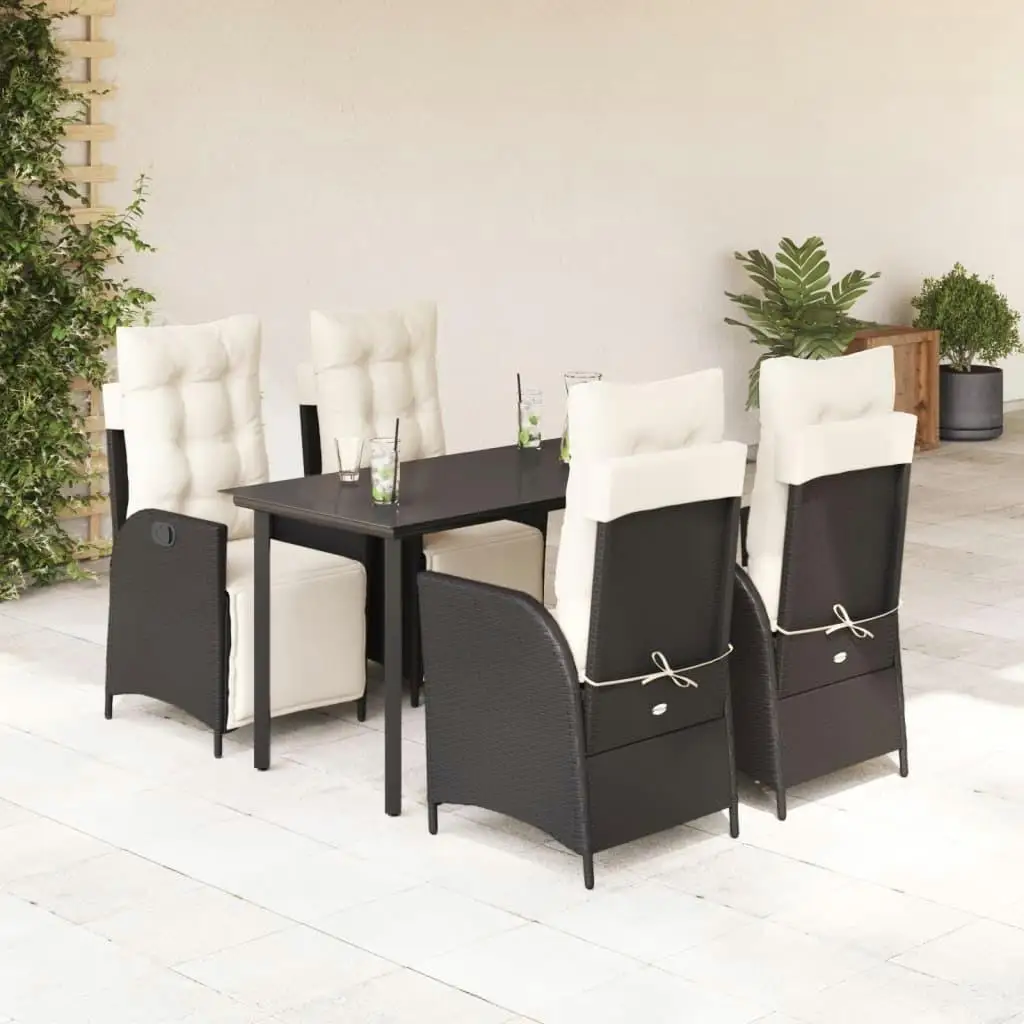 

Stylish Black and Cream Garden Dining Set for Outdoor Patio Furniture Comfortable Seating for Family Gatherings