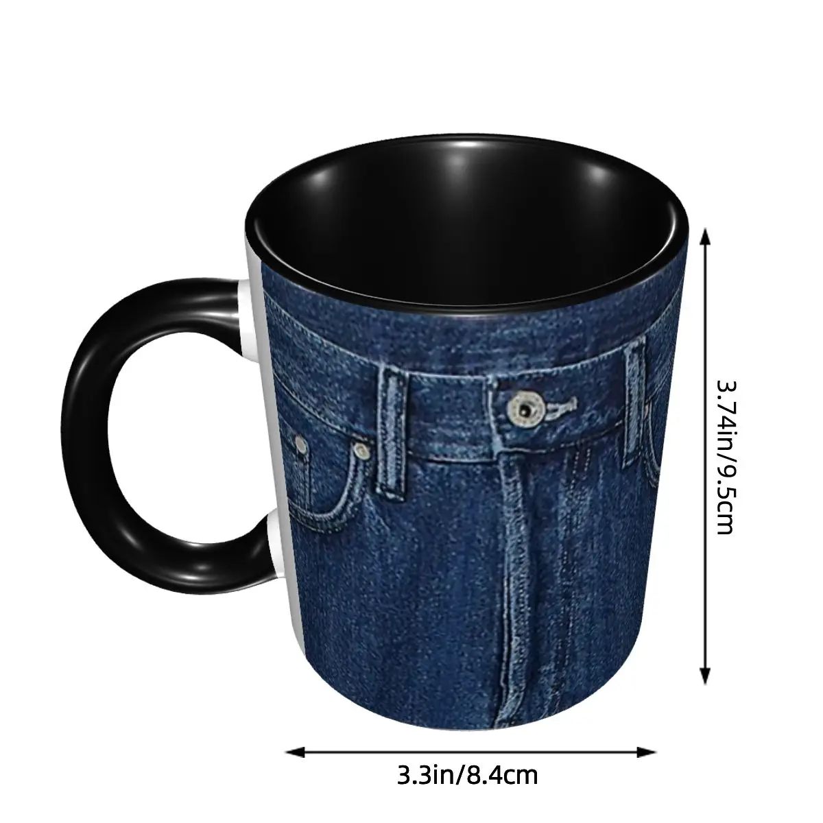 Blue Denim Classic Jeans Texture Mug Funny Ceramic Coffee Cups Tea Mugs Milk Cup Drinkware Gifts for Friends DIY Custom
