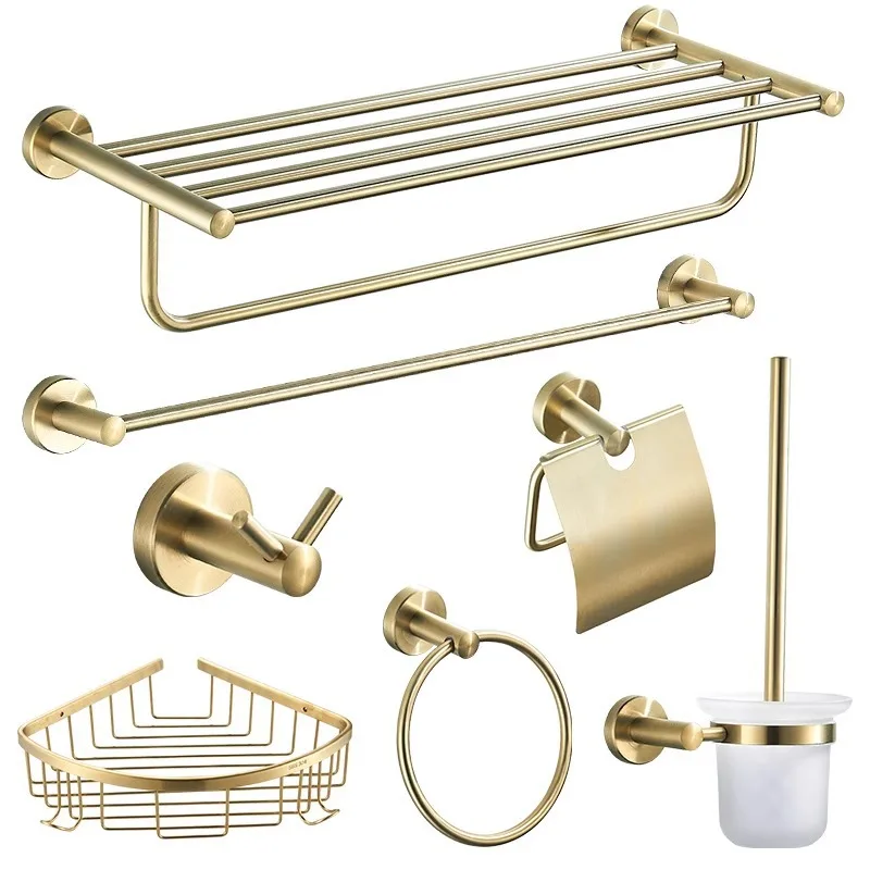 Luxury wall-mounted stainless steel bathroom hardware accessories hotel set
