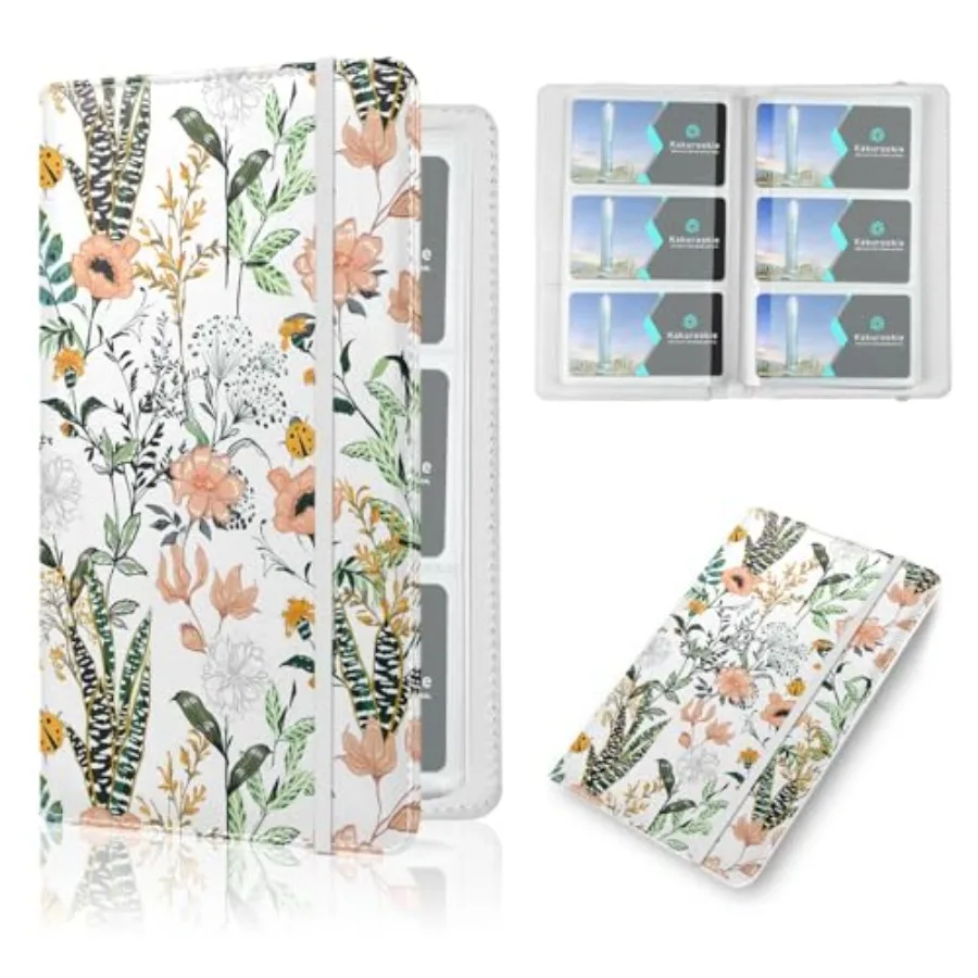 Floral Business Card Book Holder Organizer for Women, 240 Card Capacity, Stylish Name Card and Credit Card Holder for Professio