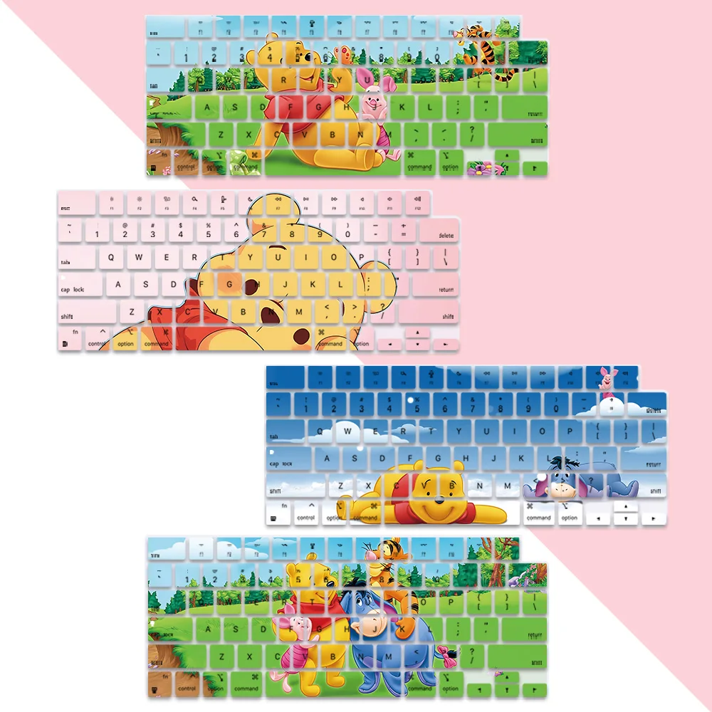 

Winnie the Pooh US Layout Soft Silicone Keyboard Cover for Macbook pro 14 M1 M2 M3 A2442 A2485 A2779 A2780 A2991 Air M2 M3 A2681