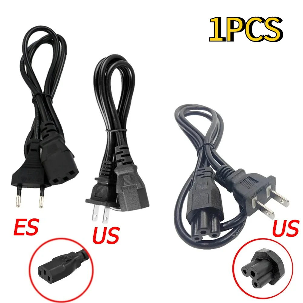 1PCS Universal Power Adapter Cable Laptop Charger Plug Adapters Wire EU/US Plug