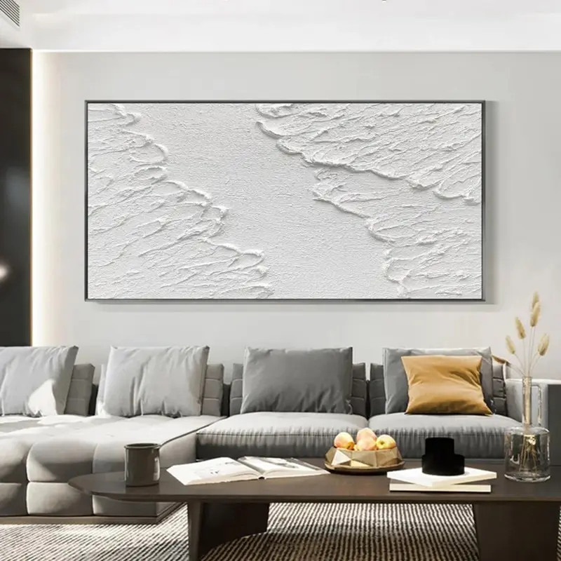 Astratto bianco 3D Texture Art White Canvas Painting poster e stampe White Wall Art Picture Cuadro Home Decoration murale