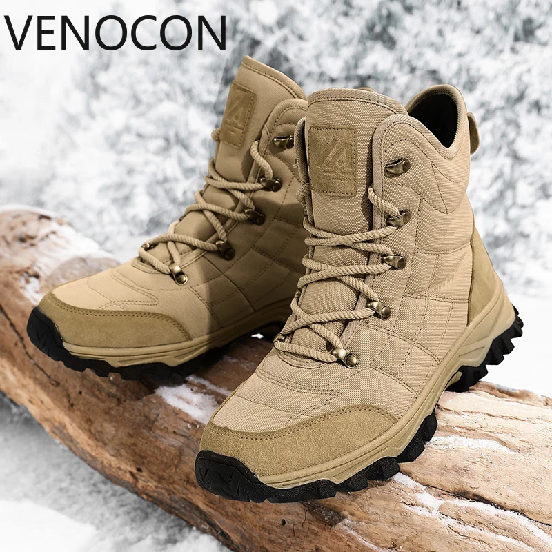 

Зимние зимние ботинки VENOCON, мужские и женские термоплюшевые теплые стельки, водонепроницаемая кожаная замшевая верхняя обувь, мужская обувь на подушках
