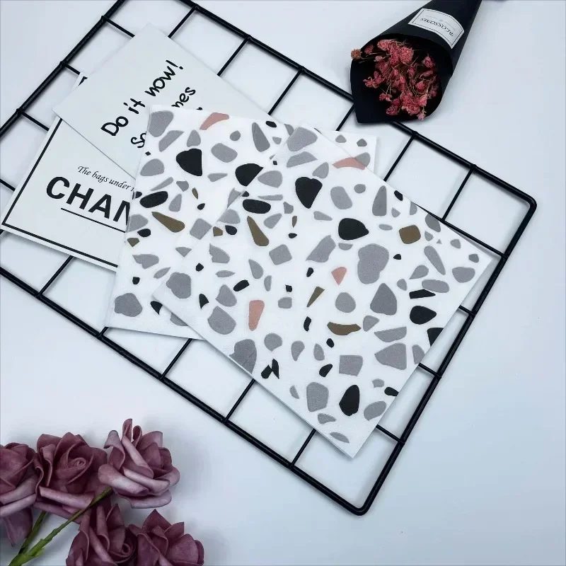 20pcs 33*33cm 2-Ply Irregular Geometric Printed Napkin Colourful Paper Napkin Party Decoration Paper Butterfly Bart Paper