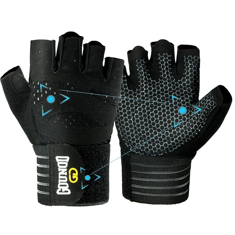 AliExpress NONE 1Pair Workout Gloves for Men and Women,Non-Slip Weight Lifting Gloves with Padding & Wrist Strap, Gym Gloves for Training,Sports
