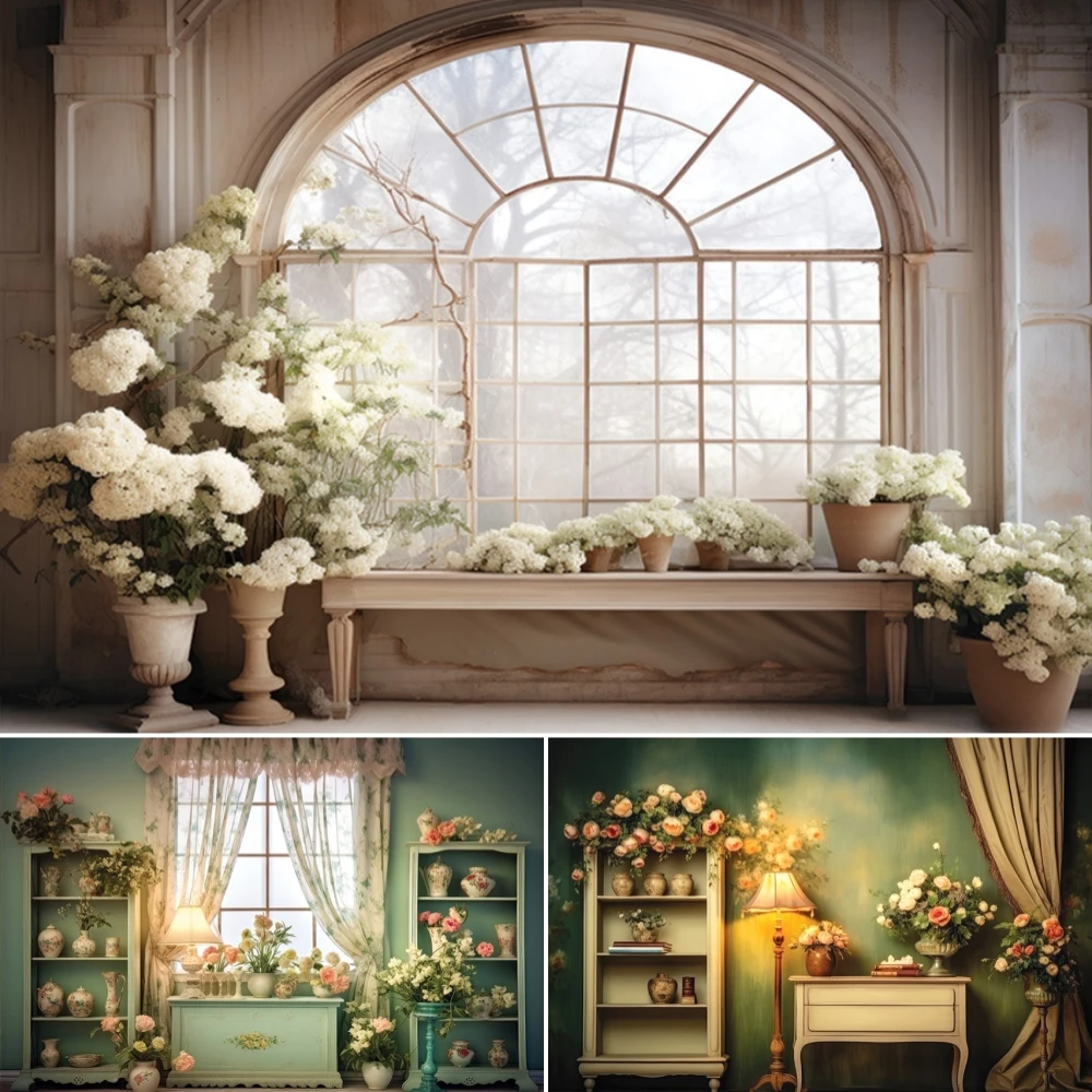 

Spring Flower Photography Background Spring Easter Garden Flower Window Kid Adult Birthday Party Decor Backdrop Photo Studio