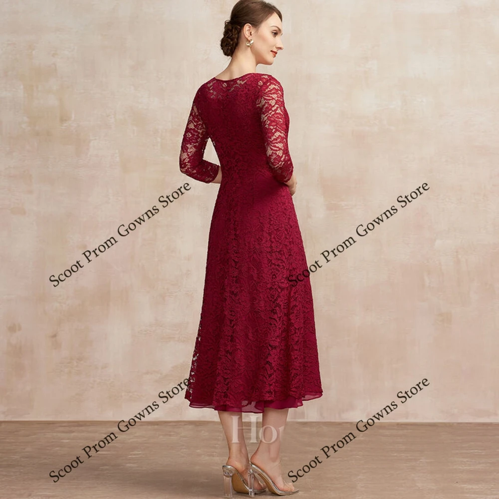 فساتين أم العروس باللون العنابي 3/4 كم فساتين حفلات الزفاف للنساء 2025 صيف جديد شيفون للشاطئ رداء السهرة