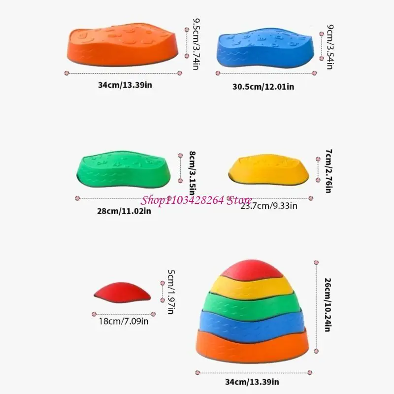 5Pcs 어린이 균형 디딤돌 실내 및 실외 활동 운동 장난감에 대 한 NonSlip 다채로운 장애물 코스 장난감
