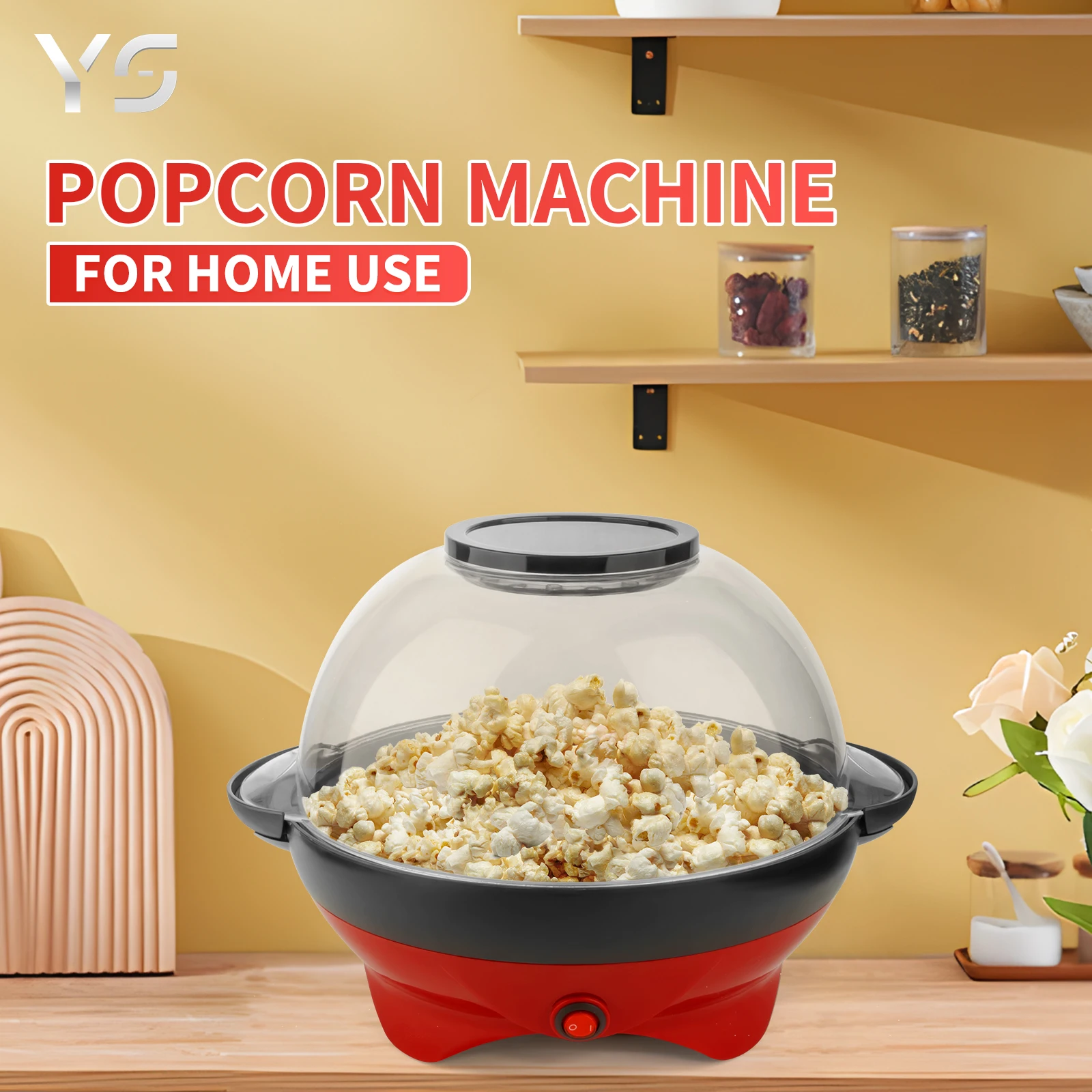 Small Mini Automatic Gourmet Popcorn Tabletop Popcorn Maker Easy To Operate Popcorn Homemade Machine For Home