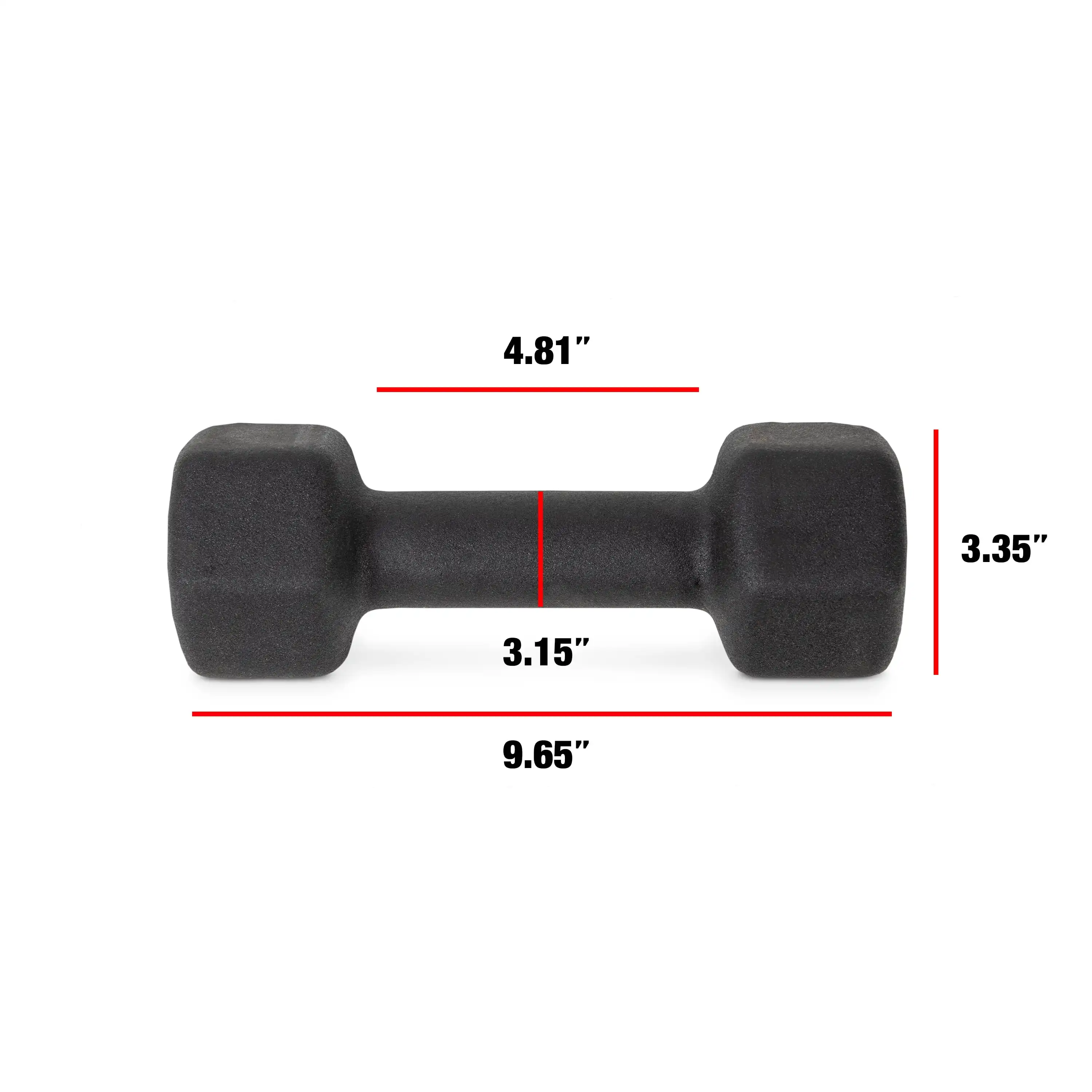 Barbell, 10 lb zwarte neopreen halter, paar volledige lichaamstraining voorkomen rollen
