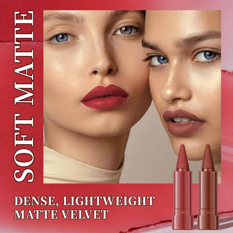 1 szt. Velvet Mist Lipstick Długotrwała, ultra-matowa, nawilżająca koloryzacja ust z efektem rozmycia i rozmycia dla nowoczesnego wyglądu