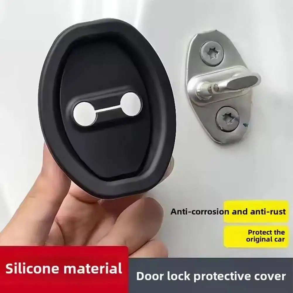 

4pcs Silent Car Silicone Door Lock Buckle Protective Protection Shock Absorber Crash Auto Lock Accessories Cushion Cover Cu H4P5
