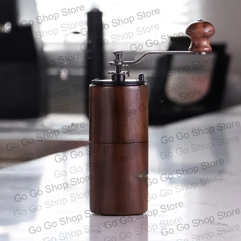 Manual Coffee Bean Grinder - Wooden Hand Crank Walnut Milling Tool for Household Use