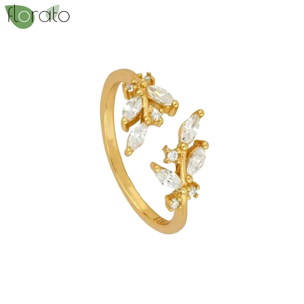 Gold Plated Colorful Zircon Flower Rings Premium Engagement Rings for Women Elegant Luxury Jewelry Women Wedding Fashion Gift