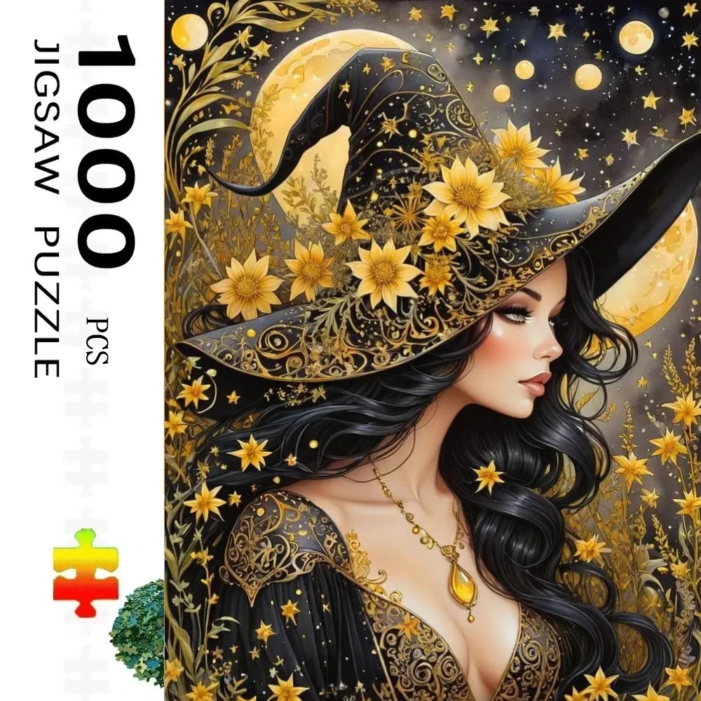 

1000pcs Jigsaw Puzzle, Witch Girl Puzzle, Perfect for DIY Creative Fun with Family,Gift ,teasing Toy