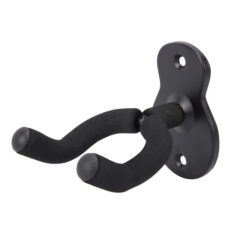 Guitar Wall Mount Hanger Hook Acoustic Electric Bass Guitar Wall Hook Hanger Black Non-slip Holder Instrument Accessories