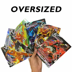 12/30 sztuk Pokemon karty ponadgabarytowych 15*21CM błyszczące Vstar Vmax GX Charizard Arceus Anime Pikachu kolekcja dla dzieci prezent urodzinowy