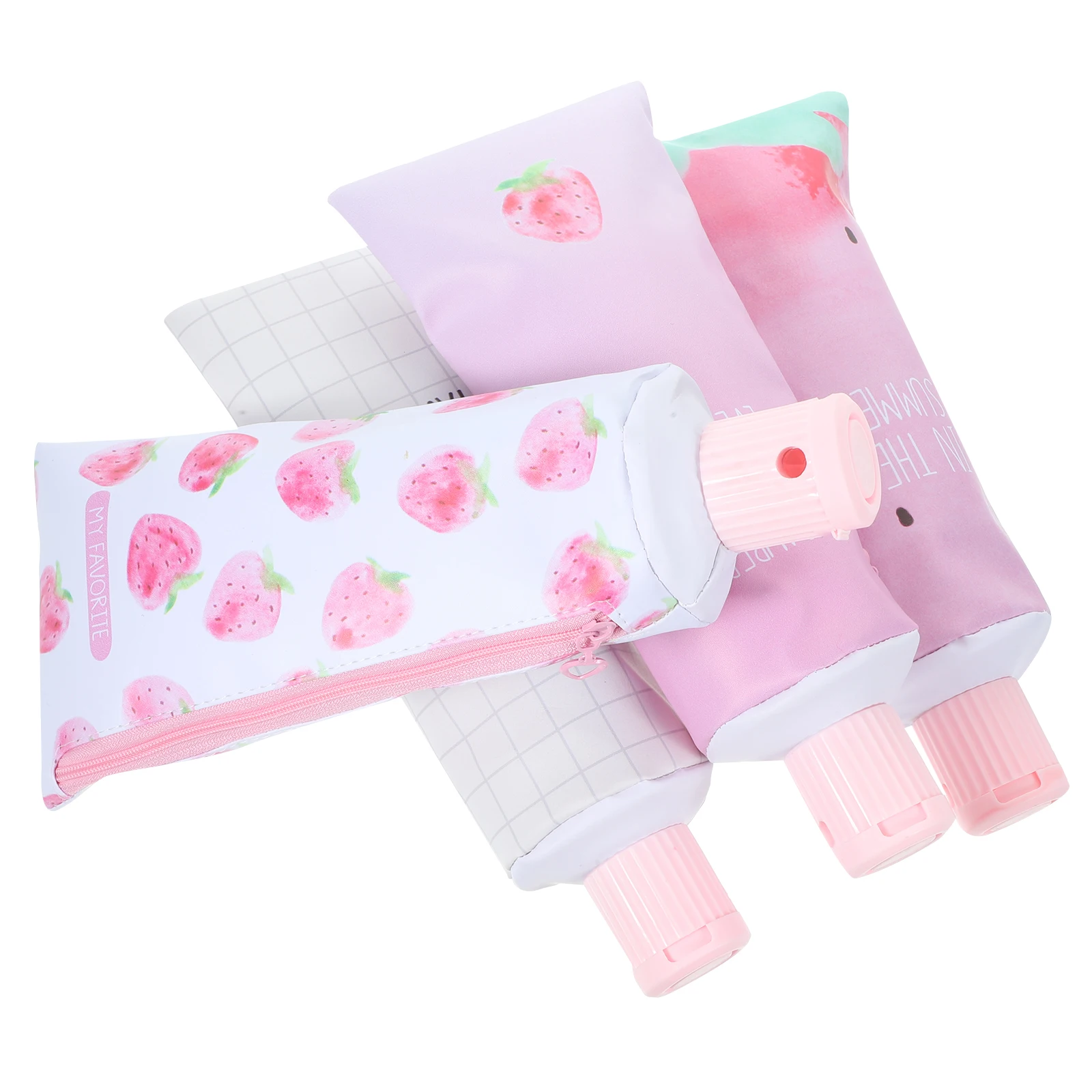 

4 Pcs Toothpaste Pencil Bag Case Cute College Aesthetic Pu Pouch Girl Holder Cases for Students