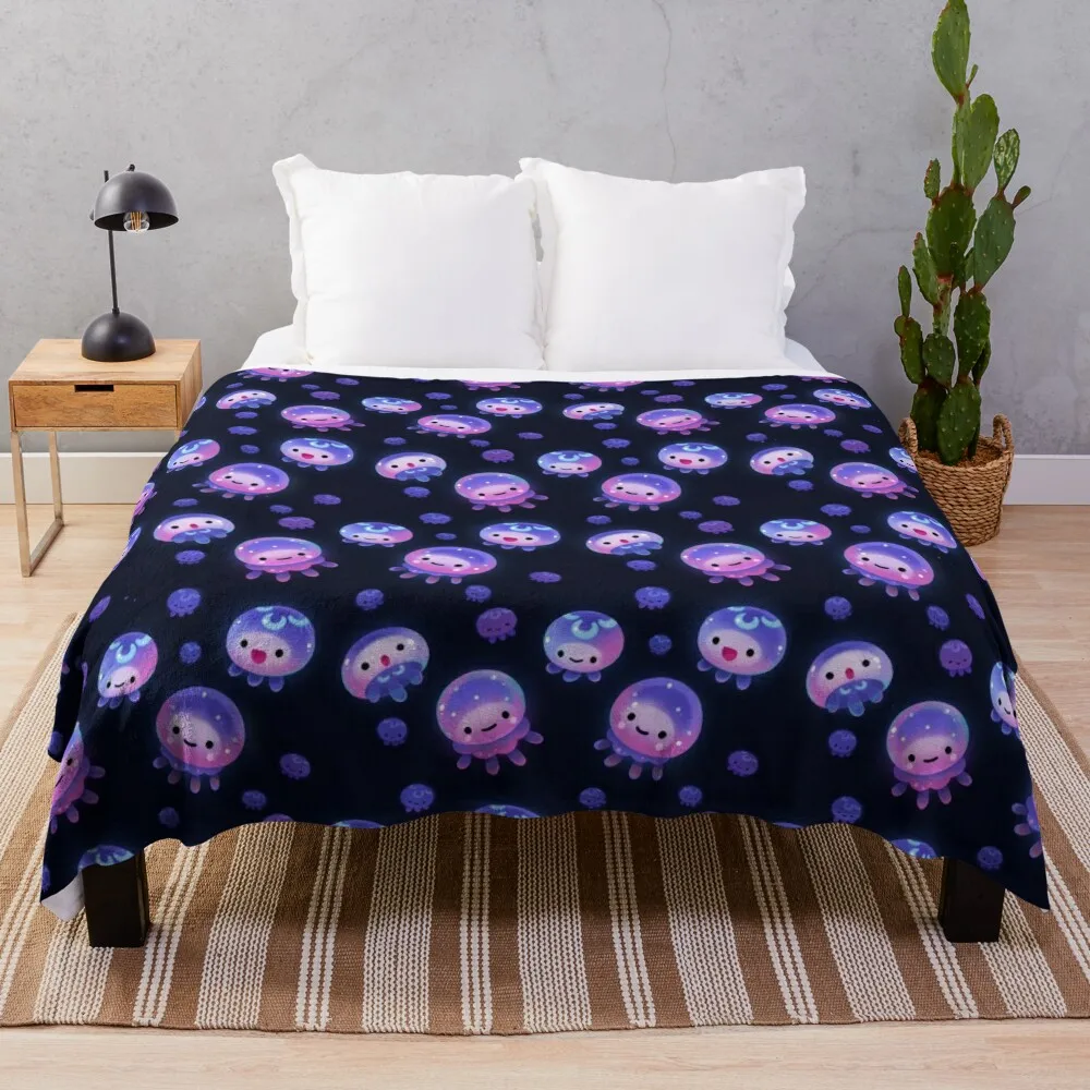 

Baby jellyfish Throw Blanket anime Furry Cute Blankets