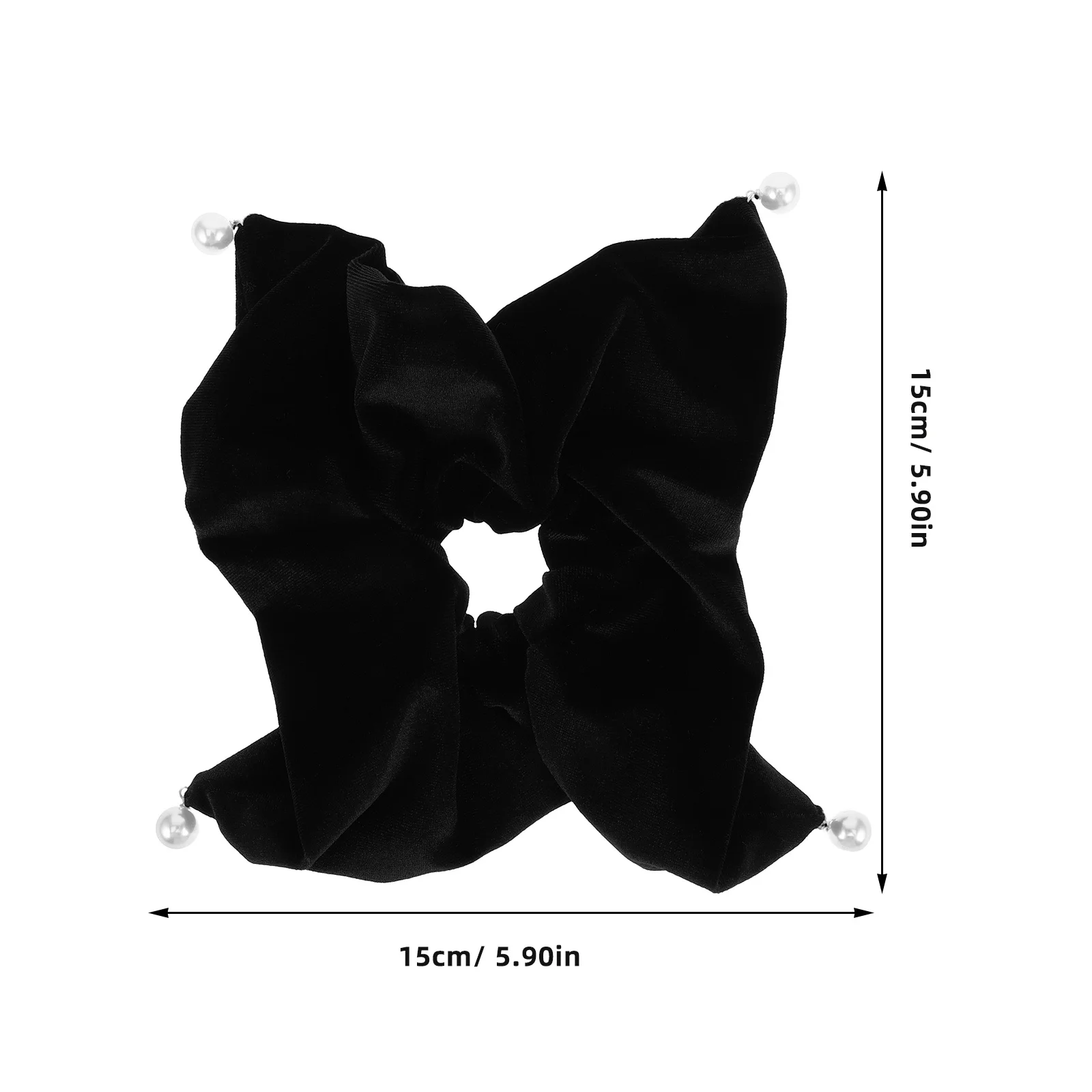 Scrunchies جامبو كبير جدًا للنساء السميكة الناعمة المربعة واللؤلؤ وربطة شعر وإكسسوارات المعصم وشاح كوري مطابق