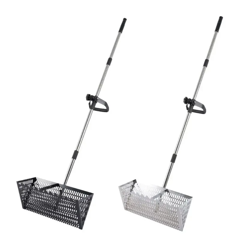 Outdoor gardening, loosening soil, sand screening rake, carbon steel sharp teeth, detachable seafood catcher, long handle