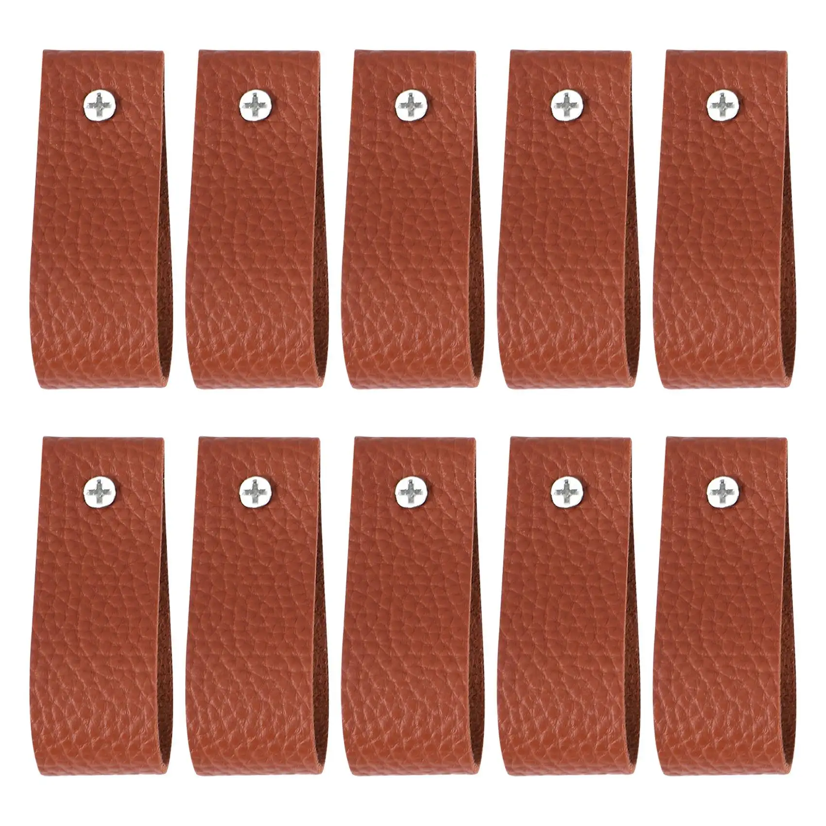 10Pcs Wall Hooks,PU Leather Curtain Rod Holder, Leather Straps For Hanging Bracket DIY Home Storage Hook Wall Boho-AA26