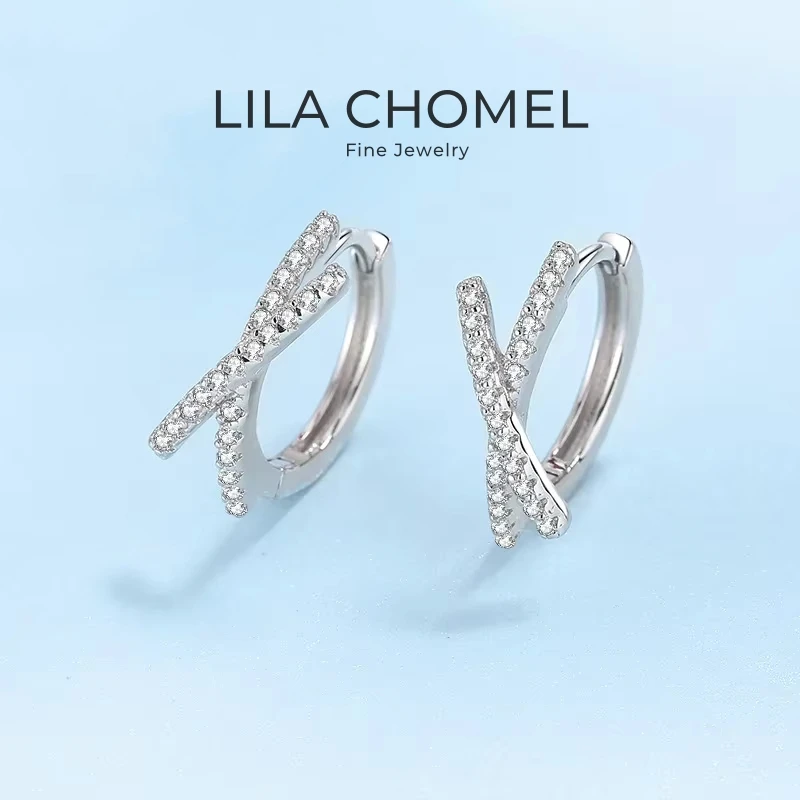

Engagement 18K White Gold Hoop Earrings Women Wedding 0.28CT Moissanite Diamond Girl Birthday Gift Fine Jewelry Valentine's Day