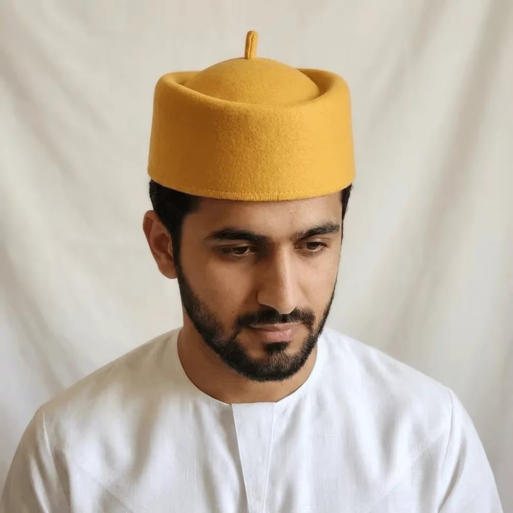 Cultural Cotton Felt Ethnic Prayer Cap Soft Multicolored Wedding Traditional Hat Ethnic Cap Muslim Men