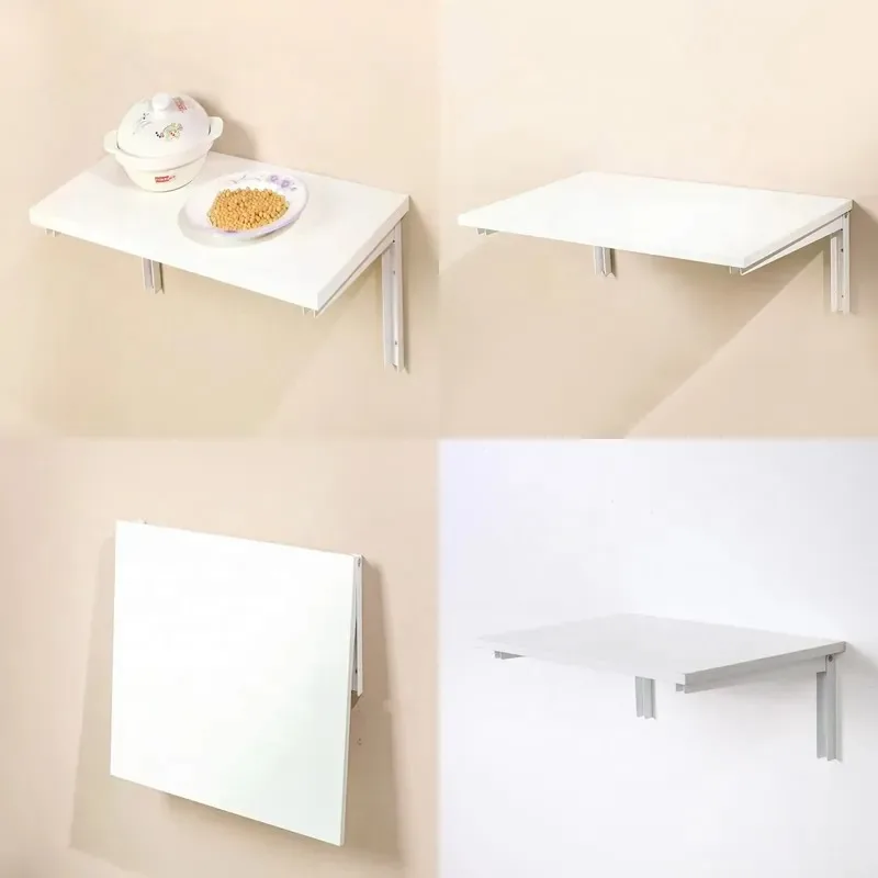 Wall Mounted Metal Folding Desk System Home Office Storage Finishing Kit