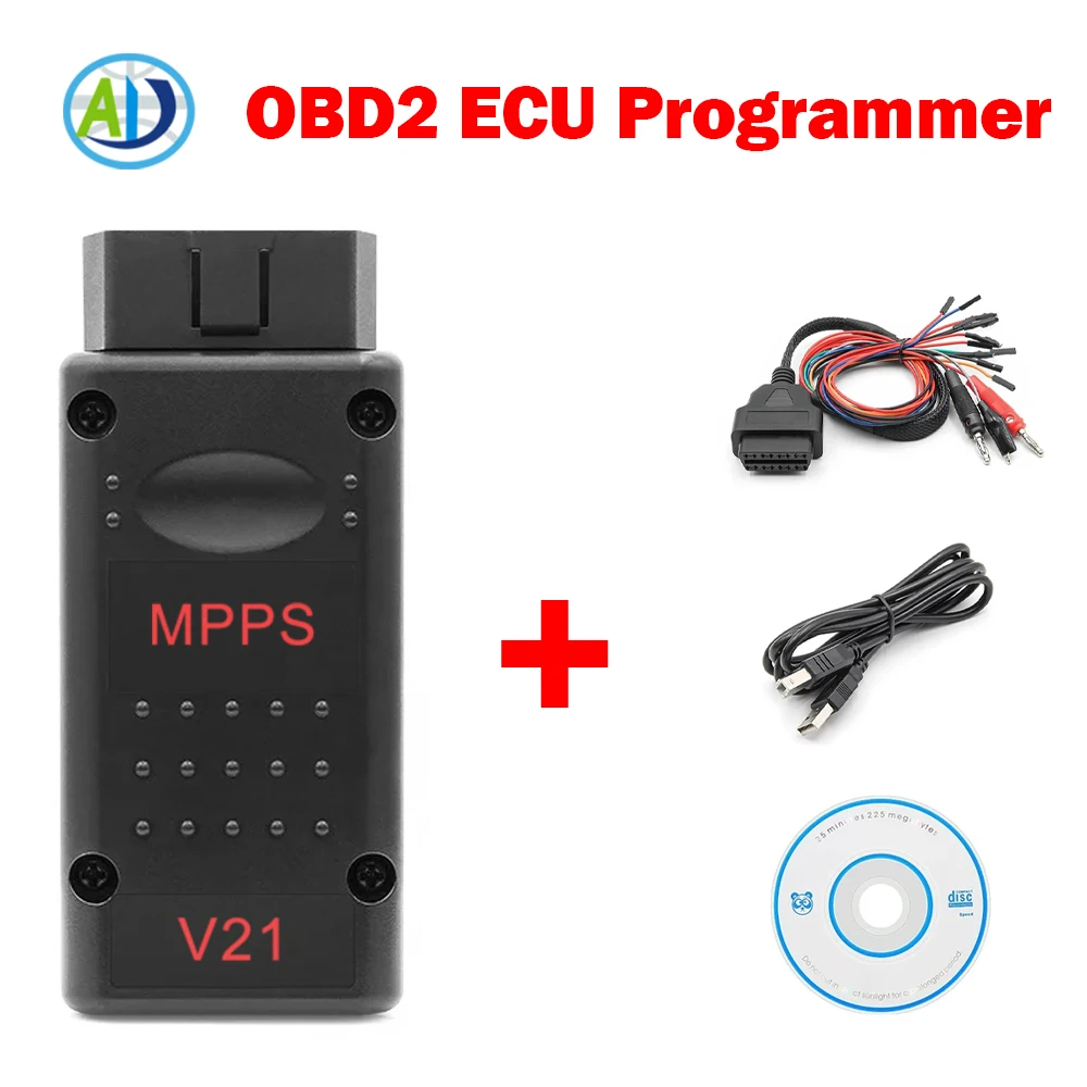 

MPPS V21 ECU Chip Tuning Tool OBDII Interface With Breakout Tricore Cable ECU Scanner Auto Diagnostic Tool For EDC15 EDC16 EDC17