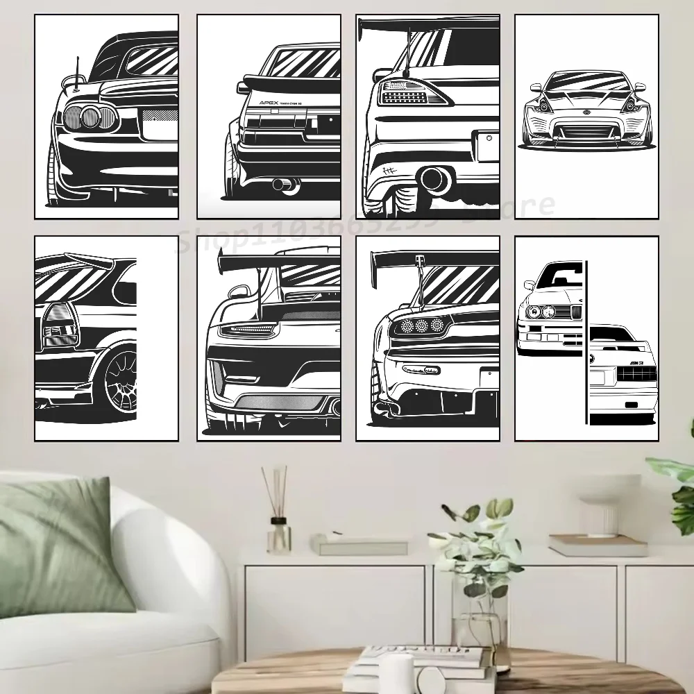 1pc Mazda MX Miata Poster Self-adhesive Art Waterproof Paper Sticker Coffee House Bar Room Wall Decor