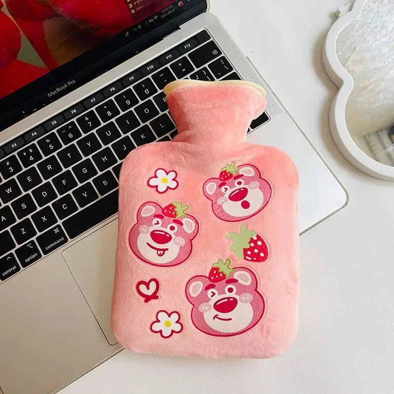 Disney Lotso cute hot compress palace warmer explosion-proof thickened portable mini plush cartoon warm baby hot water bottle