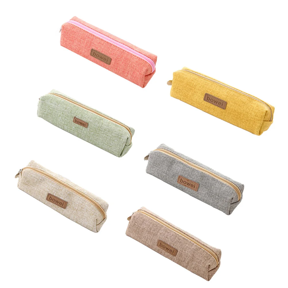 2Pcs Smooth Appearance Pu Pen Bag Waterproof Pencil Case Cosmetics Pouch Beige Portable Organizer For Handbag Backpack