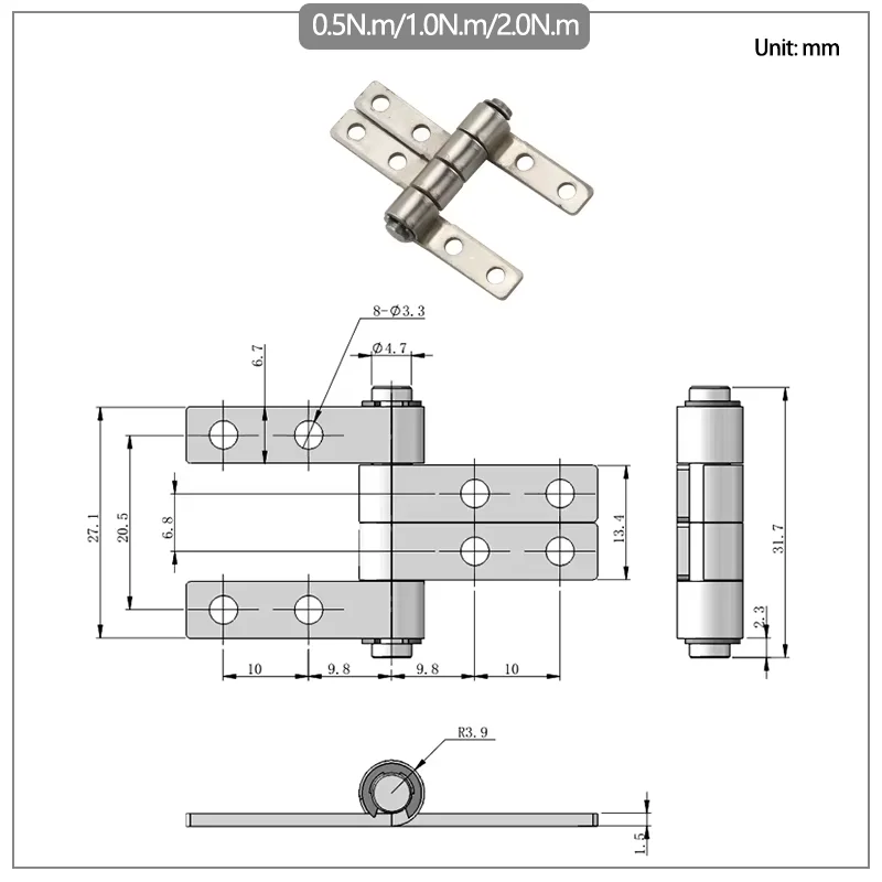 360 Degree Flip Rotation Torque Hinge Stop Hinge Stop Medical Equipment Small Stop Freely Damping Hinge
