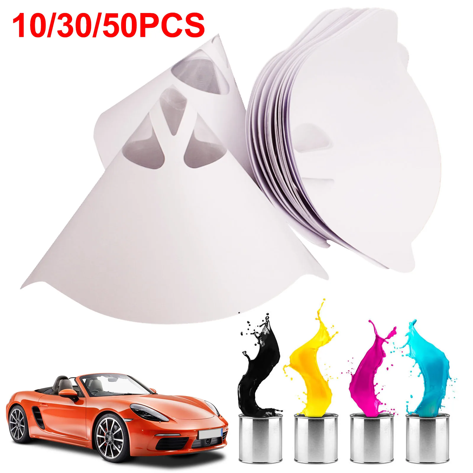

Car Paint Spray Mesh Paper Filter Purifying Straining Funnel Disposable Paint Filter Conical Nylon Micron Paper Funnels Tools
