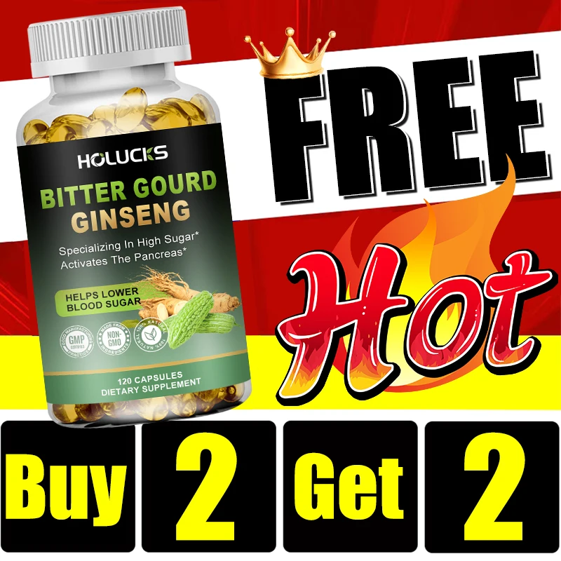 

Buy 2 Get 2 Free! Bitter Gourd & Ginseng Supplement, for Healthy Metabolism, Reduces Fatigue & Enhances Stamina, Stress Relief