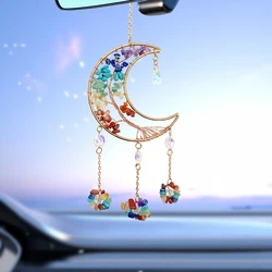 Dream Catcher Crystal Stone Handmade Wind Chime Suncatcher Car Pendant Room Hanging Ornaments Birthday Festival Gifts Home Decor