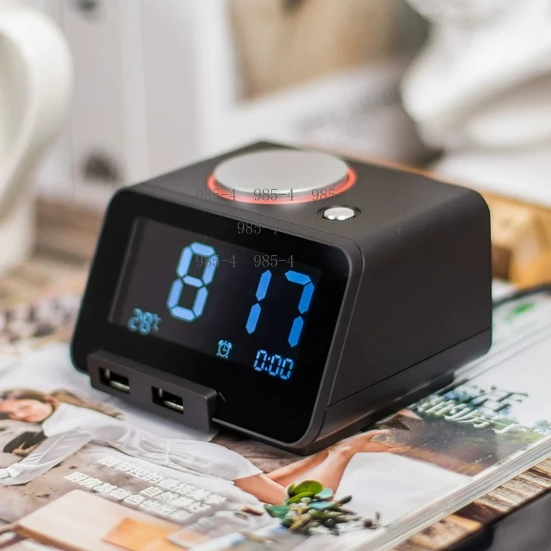 Silent Alarm Clock with LED , Luminous Big Bell Snooze Design for Bedside