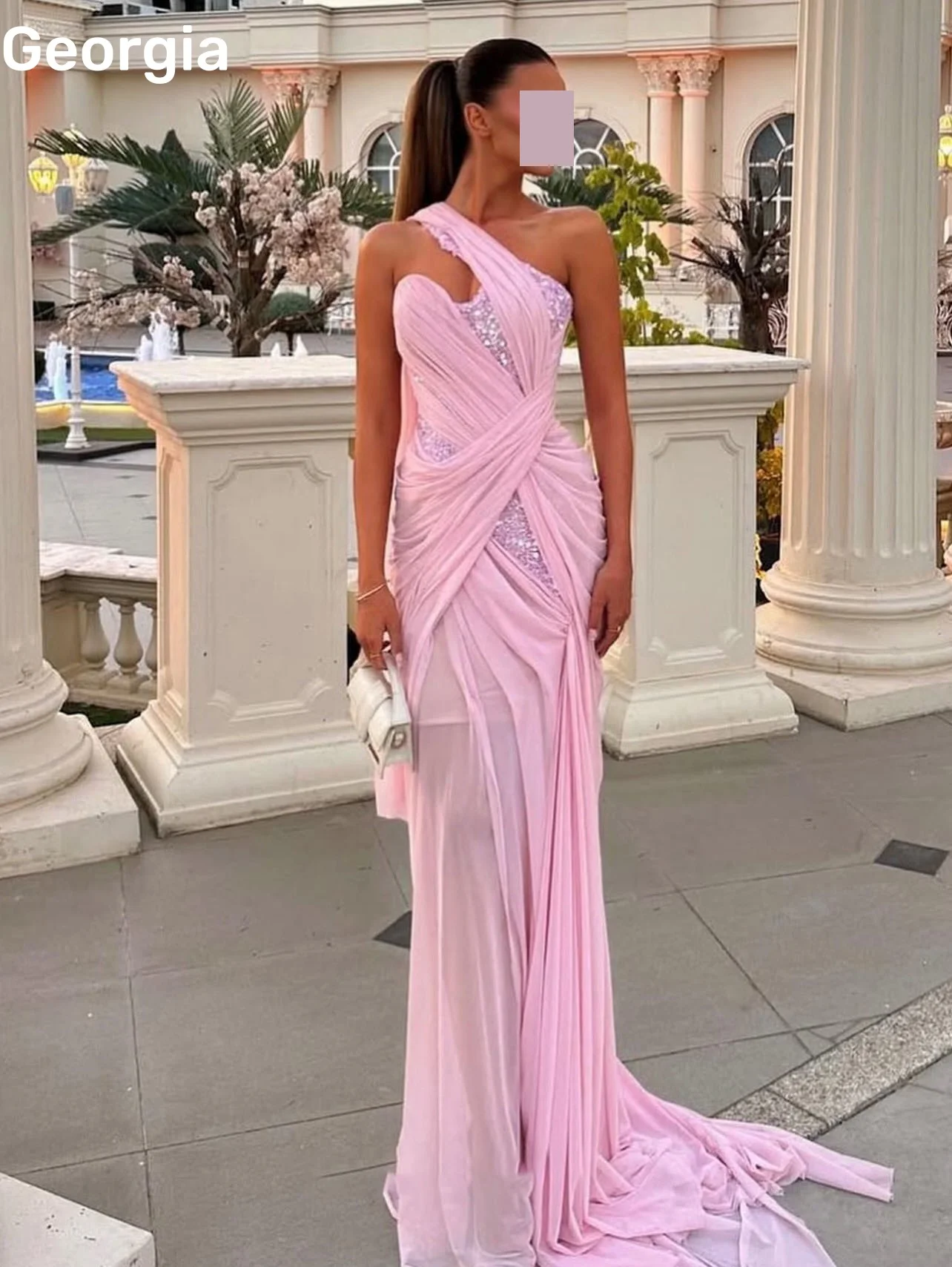 

Роскошные вечерние платья трапециевидной формы на заказ на одно плечо длиной до пола, с рюшами, платья для выпускного вечера без рукавов, Vestidos De Fiesta, на молнии